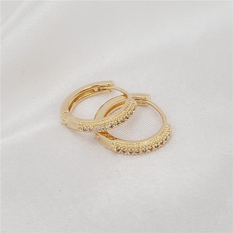 Argolinha Click Cravejada | Banhado em Ouro 18k