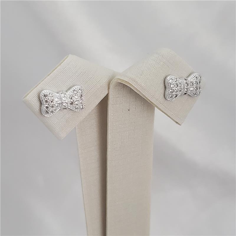 Brinco Laço Cravejado | Prata 925