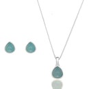 CONJUNTO PEDRA NATURAL PRATA 925