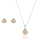 CONJUNTO PEDRA NATURAL PRATA 925