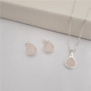 CONJUNTO PEDRA NATURAL PRATA 925