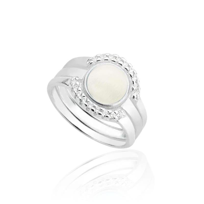 Conjunto 3 Anéis Cravejados com Pedra Natural | Prata 925