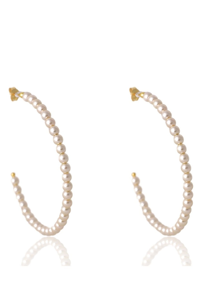 Brinco Argola de Pérolas | Banhado em Ouro 18k