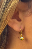 Argolinha com Pingente Bolha | Banhado em Ouro 18k