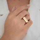 Anel Topo Quadrado | Banhando em Ouro 18k