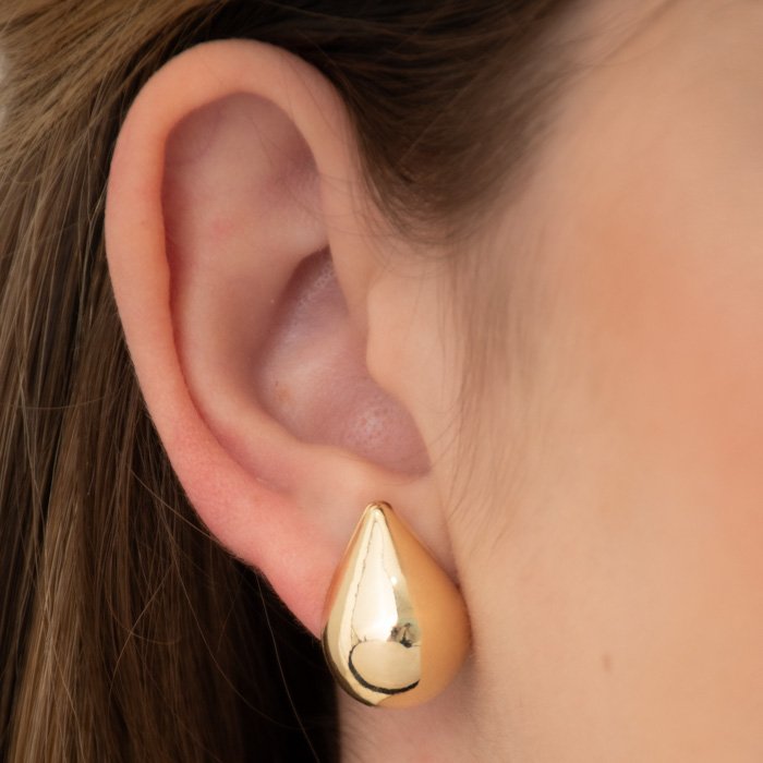 Brinco Gota Italiana Média | Banhado em Ouro 18k