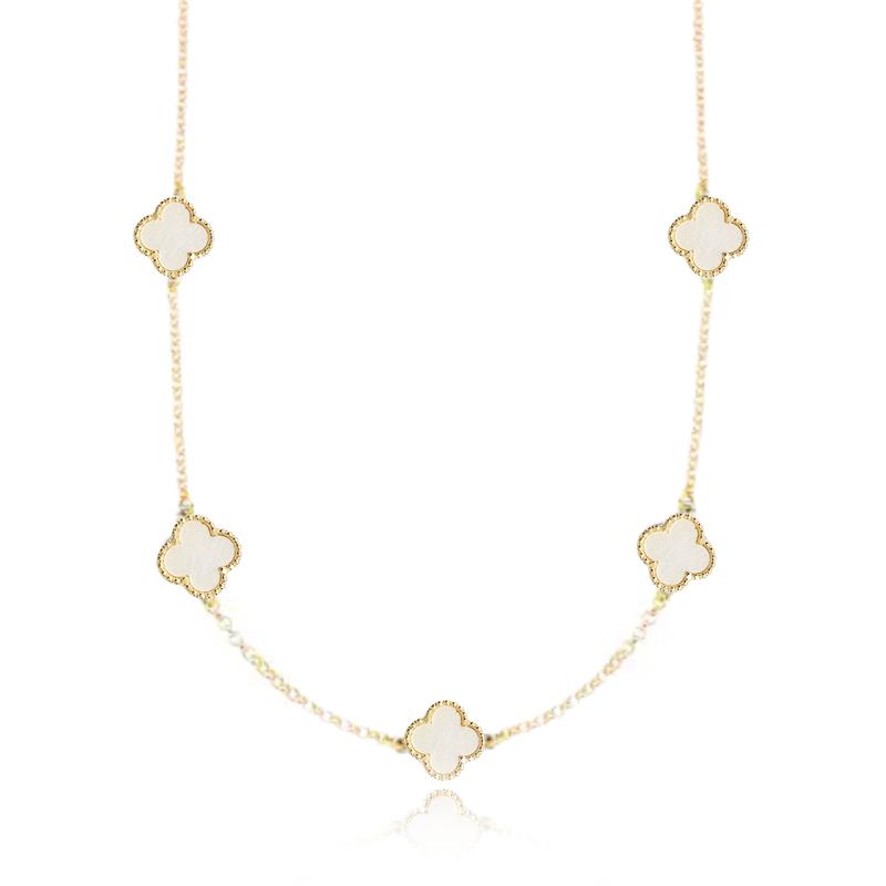 Colar Trevo Arredondado 50cm | Banhado a Ouro 18k