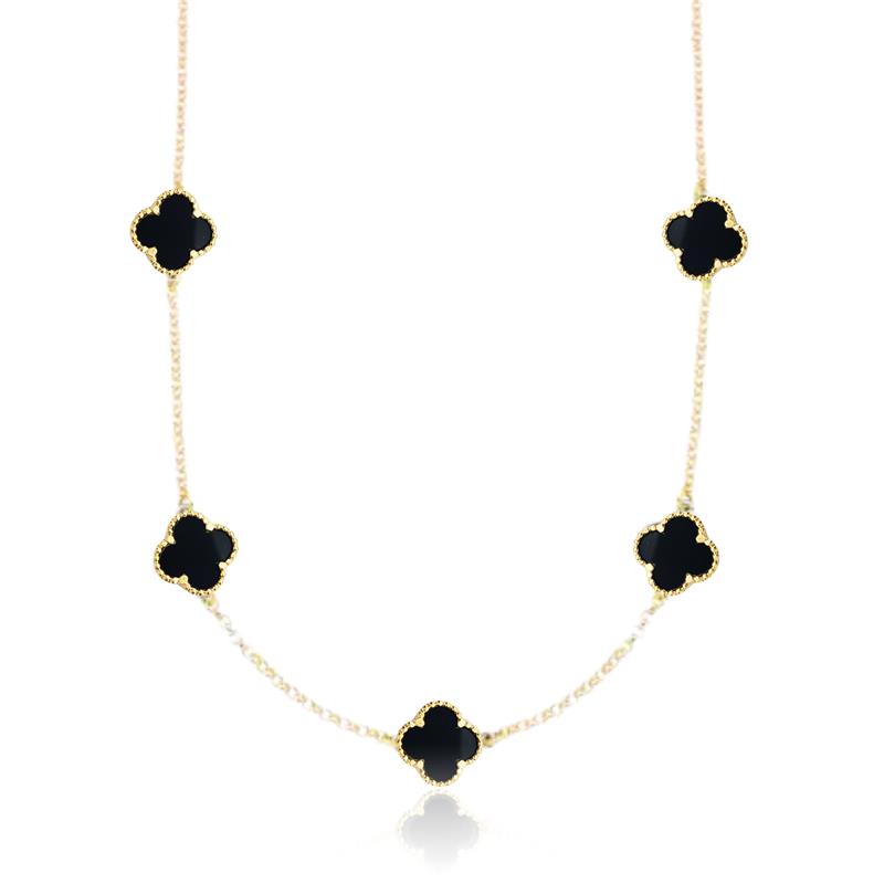 Colar Trevo Arredondado 50cm | Banhado a Ouro 18k