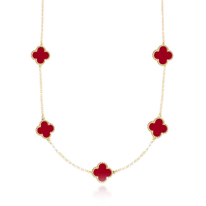 Colar Trevo Arredondado 50cm | Banhado a Ouro 18k