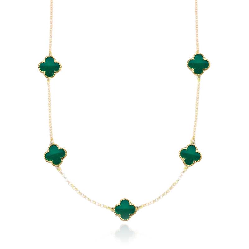 Colar Trevo Arredondado 50cm | Banhado a Ouro 18k