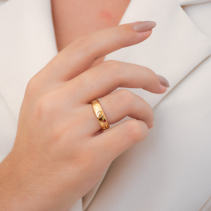 Anel Tipo Cartier Ajustável | Banhado em Ouro 18k