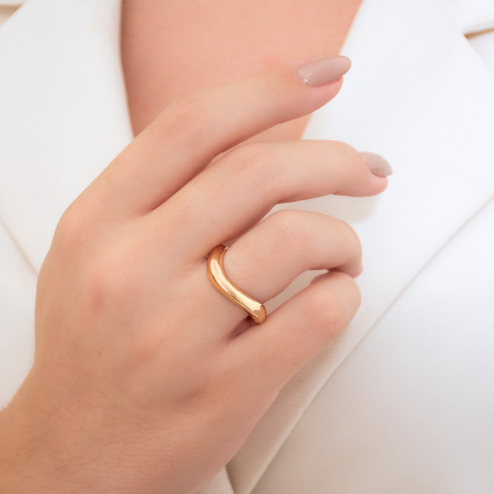 Anel Ondulado | Banhando em Ouro 18k