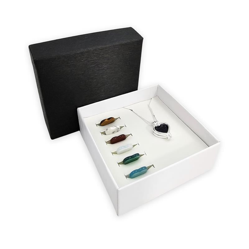 Colar Coração Relicário 7 Pedras | Prata 925