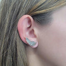 Brinco Folha Pena em Prata Envelhecida | Prata 925