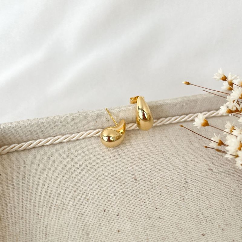 Brinco Gota Italiana | Banhado em Ouro 18k