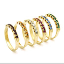 Anel Aparador Cravejado Ouro Amarelo | Banhando em Ouro 18k