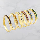 Anel Aparador Cravejado Ouro Amarelo | Banhando em Ouro 18k