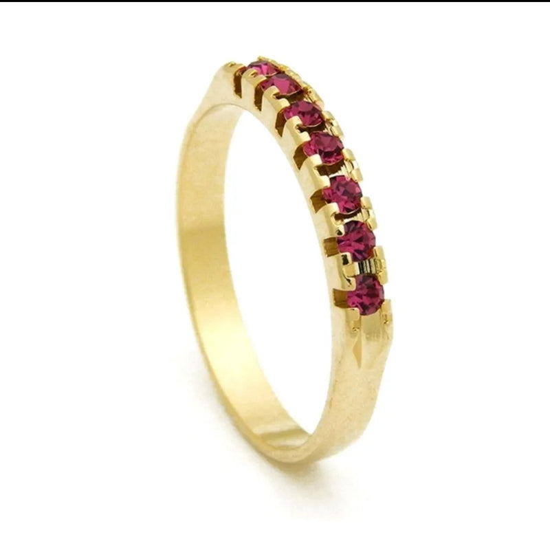 Anel Aparador Cravejado Ouro Amarelo | Banhando em Ouro 18k