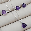 CONJUNTO PEDRA NATURAL PRATA 925