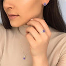 CONJUNTO PEDRA NATURAL PRATA 925